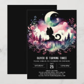 パステルおもしろいキャット誕生日 招待状 (正面/裏面)