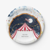 パステルおもしろいサーカス誕生日 ペーパープレート (正面)