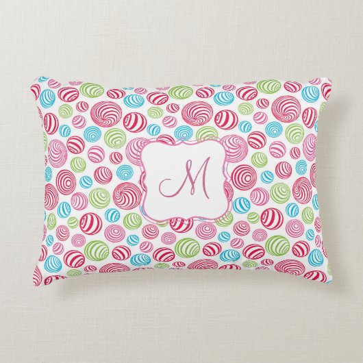 パステルおもしろいストライプのカラーのキャンディ アクセントクッション (正面)
