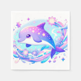 パステルおもしろいドルフィンベビーシャワー スタンダードカクテルナプキン