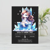 パステルおもしろいプリンセス誕生日 招待状 (スタンド正面)