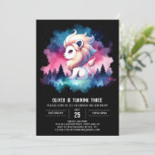 パステルおもしろいライオン誕生日 招待状 (スタンド正面)