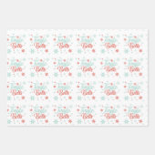 パステルおもしろいレトロジングルカスタムホリデークリスマス ラッピングペーパーシート (正面)