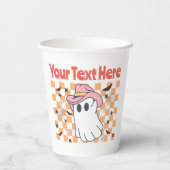 パステルおもしろい幽霊レトロハロウィーンカスタム文字 紙コップ (裏面)