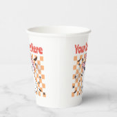 パステルおもしろい幽霊レトロハロウィーンカスタム文字 紙コップ (右)