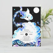 パステルおもしろい水中シャーク誕生日 招待状 (スタンド正面)