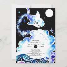 パステルおもしろい水中シャーク誕生日