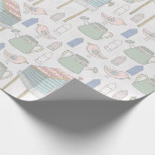 パステルおもしろい鳥の赤男女兼用ちゃんシャワー ラッピングペーパー (角)