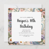 パステルお洒落でフローラの渦巻き 招待状 (裏面)