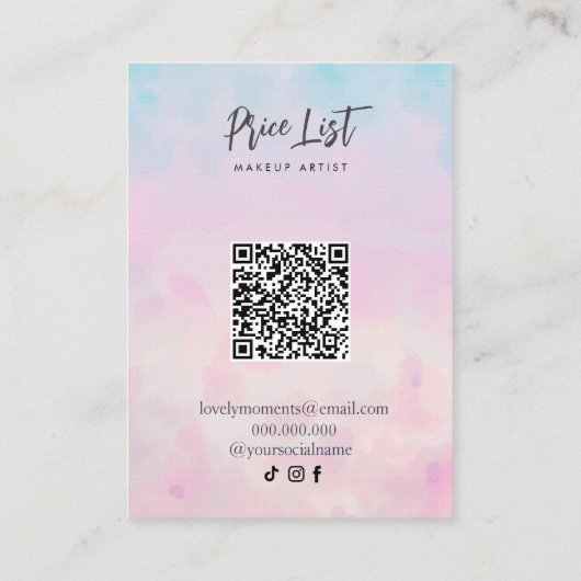 パステルお洒落イヤリングディスプレイで夢見る 名刺 (裏面)