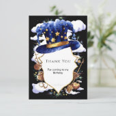 パステルお洒落ウォーターカラーウィザード誕生日 サンキューカード (スタンド正面)