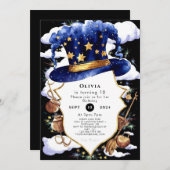 パステルお洒落ウォーターカラーウィザード誕生日 招待状 (正面/裏面)