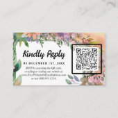 パステルお洒落ウォーターカラーワイルドフラワー結婚ズ エンクロージャーカード (正面)