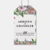 パステルお洒落ウォーターカラーワイルドフラワー結婚ズ ギフトタグ (正面)