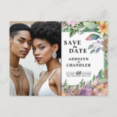 パステルお洒落ウォーターカラーワイルドフラワー結婚ズ シーズンポストカード (正面)