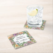 パステルお洒落ウォーターカラーワイルドフラワー結婚ズ スクエアペーパーコースター (インサイチュ)