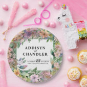 パステルお洒落ウォーターカラーワイルドフラワー結婚ズ ペーパープレート (パーティー)