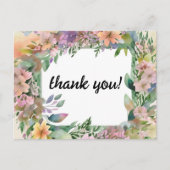 パステルお洒落ウォーターカラーワイルドフラワー結婚ズ ポストカード (正面)