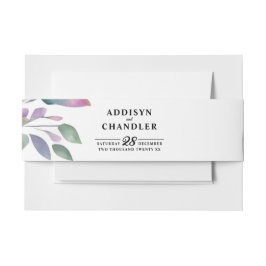 パステルお洒落ウォーターカラーワイルドフラワー結婚ズ 招待状ベリーバンド