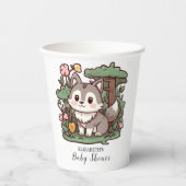 パステルお洒落ウルフベビーシャワー 紙コップ (正面)