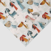 パステルお洒落カルクの可愛いカラフル犬 薄葉紙 (詳細)