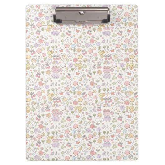 パステルお洒落ガーデン：フローラのパターン クリップボード (正面)