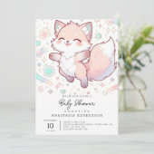 パステルお洒落キツネベビーシャワー 招待状 (スタンド正面)