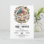 パステルお洒落キノコ赤ちゃんシャワーデジタル 招待状 (スタンド正面)