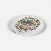 パステルお洒落キノコ赤ちゃんシャワー ペーパープレート (アングル)