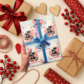 パステルお洒落キャットバレンタイン ラッピングペーパー