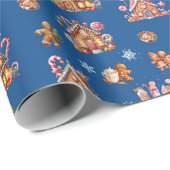 パステルお洒落クリスマスジンジャーパンパターン（の模様が）ある ラッピングペーパー (ロールコーナー)