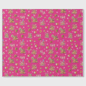 パステルお洒落クリスマスジンジャーパンパターン（の模様が）ある ラッピングペーパー (フラット)