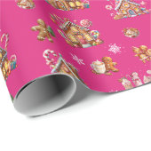 パステルお洒落クリスマスジンジャーパンパターン（の模様が）ある ラッピングペーパー (ロールコーナー)