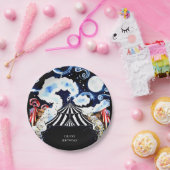 パステルお洒落サーカス誕生日 ペーパープレート (パーティー)