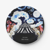 パステルお洒落サーカス誕生日 ペーパープレート (正面)