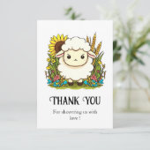 パステルお洒落シープベビーシャワー サンキューカード (スタンド正面)