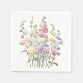 パステルお洒落スウィートピーフラワーカクテル スタンダードカクテルナプキン (正面)