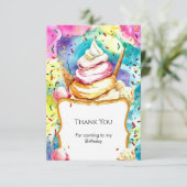 パステルお洒落スワールアイスクリーム誕生日 サンキューカード (スタンド正面)