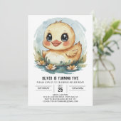 パステルお洒落ダック誕生日 招待状 (スタンド正面)