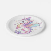 パステルお洒落ドラゴンベビーシャワー ペーパープレート (アングル)