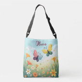 パステルお洒落バタフライガーデン クロスボディバッグ (裏面)
