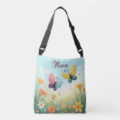 パステルお洒落バタフライガーデン クロスボディバッグ (正面)