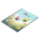 パステルお洒落バタフライガーデン ノートブック (左側)