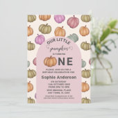 パステルお洒落パンプキンファースト誕生日パーティー 招待状 (スタンド正面)