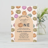 パステルお洒落パンプキンファースト誕生日パーティー 招待状 (スタンド正面)