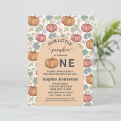 パステルお洒落パンプキンファースト誕生日パーティー 招待状 (スタンド正面)