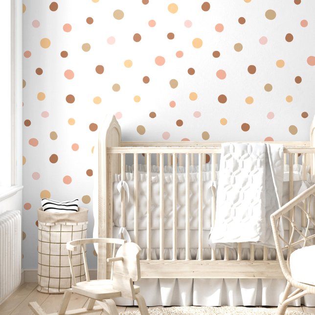パステルお洒落ピモダンンク水玉模様パターン 壁紙 (Whimsical Modern Pastel Pink Polka Dot Pattern Wallpaper)