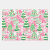 パステルお洒落ピンクジンガーブレッドビレッジ ラッピングペーパーシート (正面3)