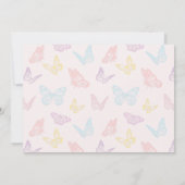 パステルお洒落ピンクバタフライガールベビーシャワー 招待状 (裏面)