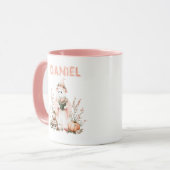 パステルお洒落ピンク幽霊パンプキンハロウィーン マグカップ (正面左)